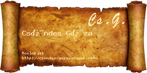 Csöndes Géza névjegykártya