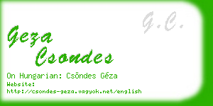geza csondes business card