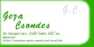 geza csondes business card